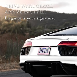 2 Pack Rhinestone License Plate Frame for Women – Sparkly Bling Diamond Car Accessories, Shiny Crystal License Plate Covers with Red Bow & Glitter Screw Caps, Fits Standard US Plates (Pink)