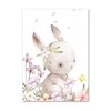 Children's Room Pictures, Set of 3, Rabbit and Leaf Flower
