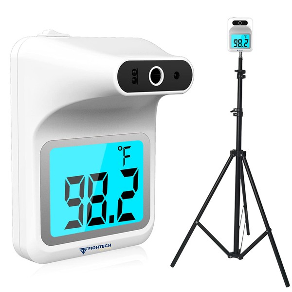 2024 Wall Thermometer with Stand | Infrared Forehead Wall Mounted Thermometer with Tripod |Bluetooth Non-Contact Instant Reading Digital Temperature Detector | Batteries Included (Matte White)