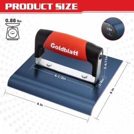 Goldblatt Concrete Edger Tool 6x6" Steel Edger 3/8"R 1/2"D Concrete Finish Tools