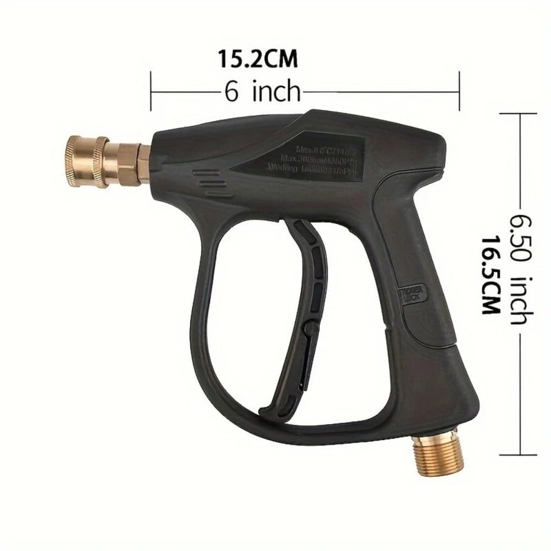 RJProducts 4350PSI Pressure Washer Gun with Nozzle Tips, Karcher Connector,