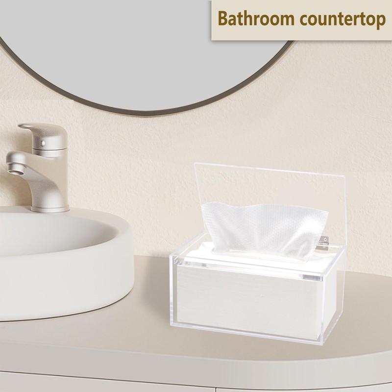 Wipes Holder, Wipes Container Refillable, Acrylic Dispenser Box for Disposable