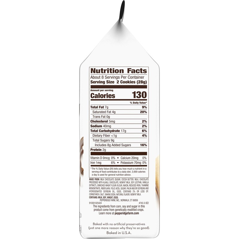 Pepperidge Farm Milano Cookies, Double Milk Chocolate, 7.5 oz. Bag