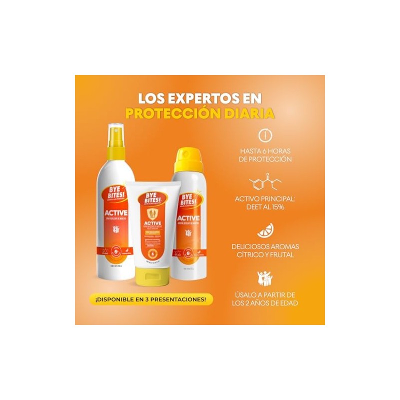 Bye Bites Repelente de Insectos y Mosquitos ACTIVE - Caja