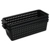Yarebest 3-pack Small Plastic Handy Basket for Storage (Black)