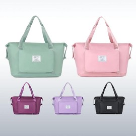 Unisex Large Capacity Foldable Travel Bag Carry-on Tote Duffel Bag Gym Workout Shoulder Bag Duffel Bag - Color: Darkpurple