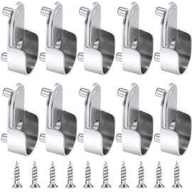 CONNECTION 10 Pieces Clothes Rail Holder Wardrobe Rail Holder Wardrobe Rail Holder Clothes Rail Holder for Wardrobe Rail Round Tube Holder Clothes Cabinet Rail
