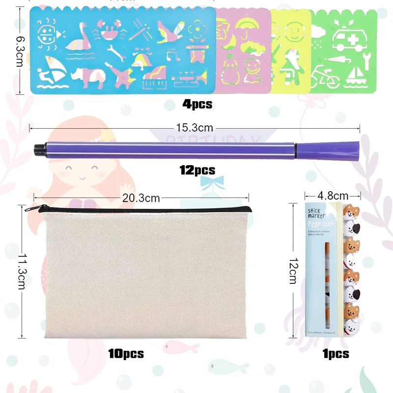 SIMSPEAR Canvas Pencil Case Set, cream white, DIY