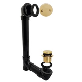 Westbrass Tip-Toe Sch. 40 ABS Bath Waste with Two-Hole Elbow, Polished Brass, D4931-01
