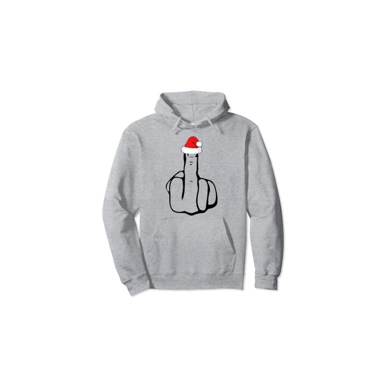 Middle Finger Jolly As Adult Joke Offensive Christmas Pullover Hoodie,
