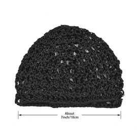 4 Pieces Black Hair Nets Cap Mesh Crochet Hair Net Rayon Knit Snood Sleeping Hairnet for Women