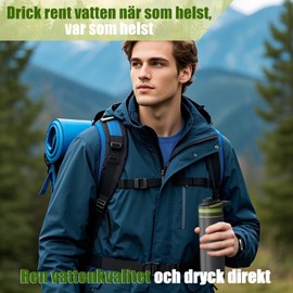 Water Filter Outdoor Water Filter Outdoor Survival Water Filter Hiking 800 ml Water Filter Bottle Water Filter Drinking Water Outdoor Water Filter Camping Eliminates 99.99% of All Bacteria [Orange]