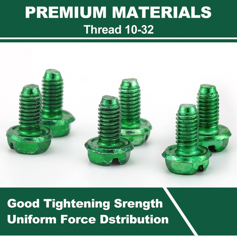 Tandefio 100 Pcs Ground Screws for Electrical Box, 10-32 x