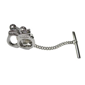Silver Toned Police Handcuffs Tie Tack