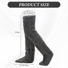 MADGININE Long Fluffy Socks, Fluffy Thigh High Socks, Fuzzy Leg Warmers, Warm Cute Over Knee High Fuzzy Socks, Long Fluffy Cozy Socks for Women, Winter Fuzzy Thermal Home Sleeping Socks