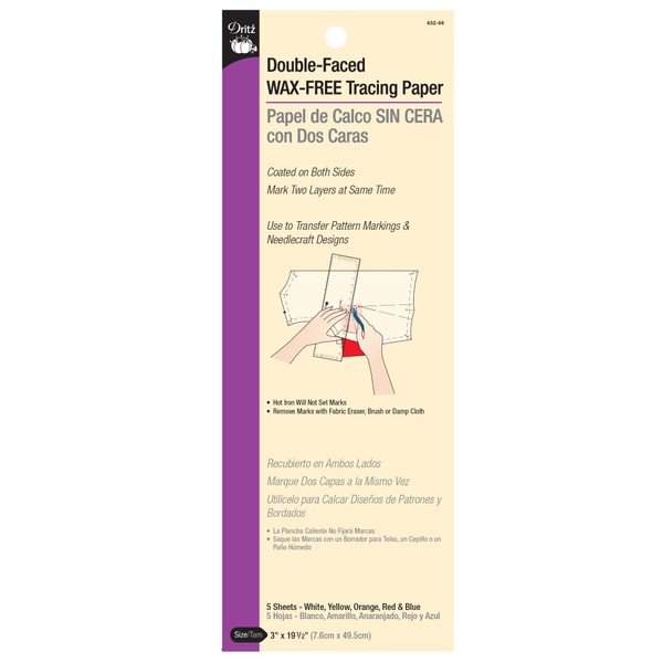 Dritz Doble cara y sin cera, 5 hojas, papel de