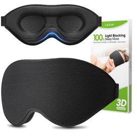Sleep Mask for Side Sleepers, Laitver Updated Design 3D Light Blocking Eye Mask Women & Men, Comfortable & Breathable Pressure-free Sleeping Mask with Adjustable Elastic Band for Travel
