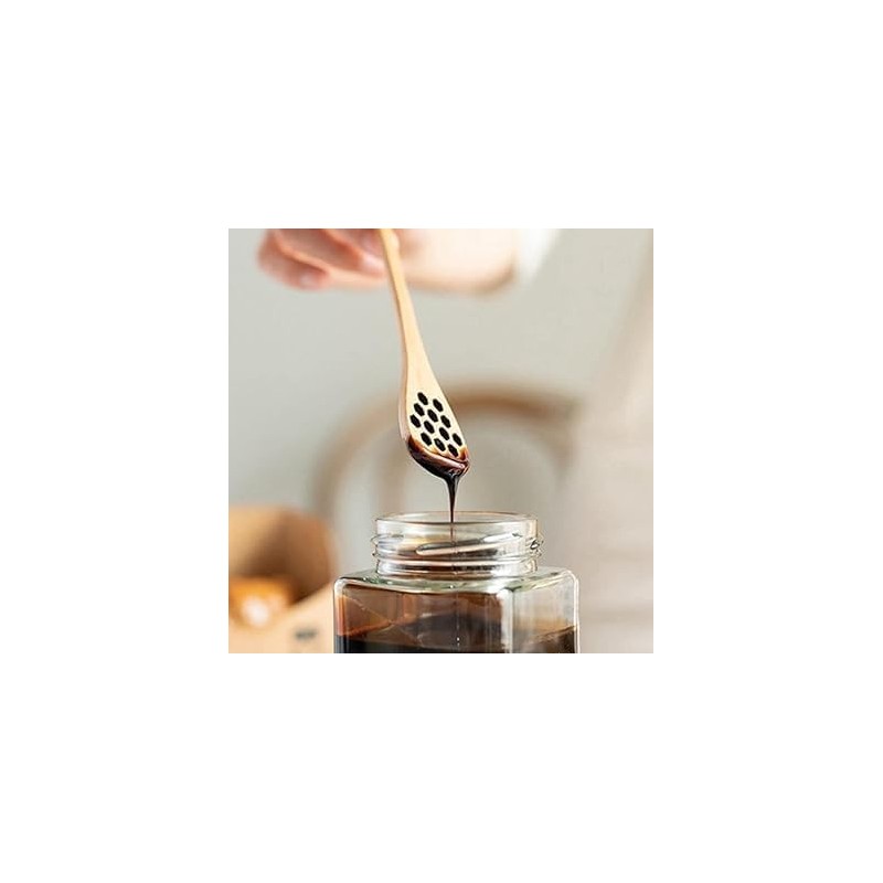 Brown Wooden Honey Dippers, Handmade Spoon Stirrer, Long Handle Honey