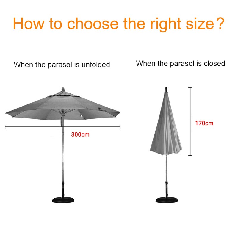 OKPOW Parasol Cover, Heavy Duty Rip Proof 600D Oxford Fabric