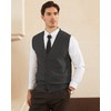 KALLSPIN Men's Sweater Vest Wool Blend V Neck Sleeveless Cardigan