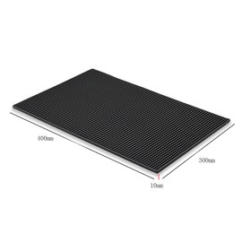 Hoopever Bar Mat Black Rubber Countertop Spill Mat Thick Durable Stylish Bar Service Spill Mat 18"x12" Kitchen Super Draining Dish Drying Mat Non-Slip Draining Mat for Bar Shelves Coffee Bar Home Pub