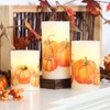 Silverstro LED Flameless Candles with Remote, Set of 3 Pumpkin