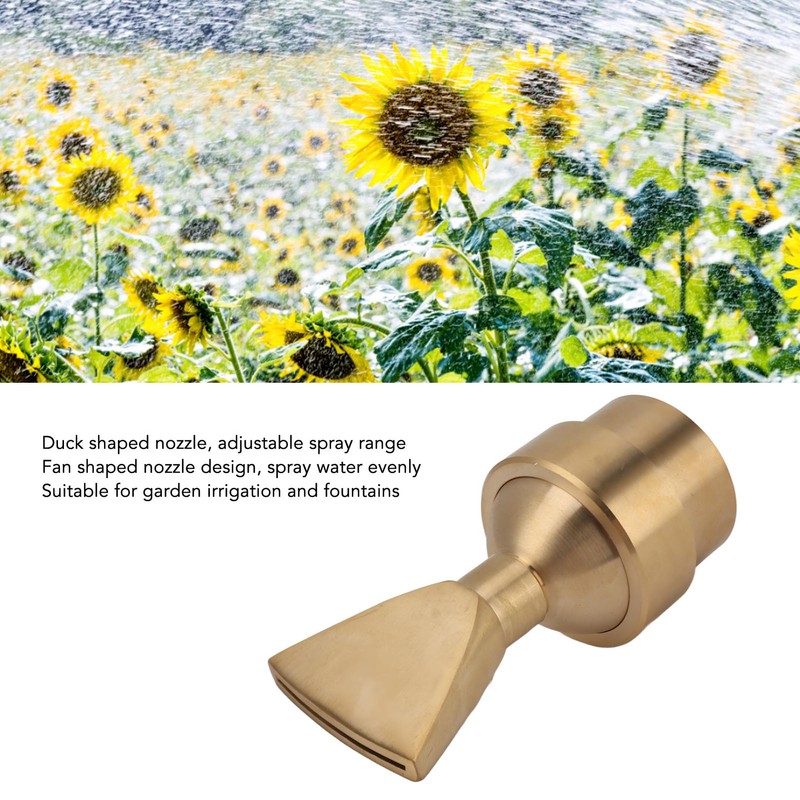 Fan Shaped Fountain Nozzle Copper Adjustable Uniform Water Spray Fan