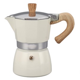 Moka Coffee Pot Octagonal Aluminum Classic Portable Hand Brewing Coffee Maker Moka Pot for Camping Home Use White 3 Cups