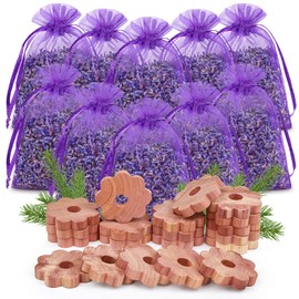 Pestoper Pack of 30 Lavender and Cedar Wood, 100% Natural Product, with Excellent Anti-Moth Effect in Wardrobe and Organic Anti-Moth Device