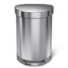 simplehuman 60 Liter Semi-Round Hands-Free Kitchen Step Stainless Steel Trash