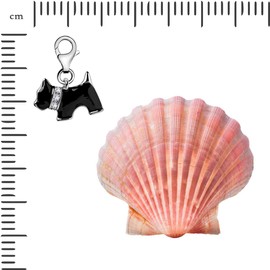 Quiges Charm Pendant Dog Silver-Plated Women's Jewellery for Charm Bracelet, enamel, Cubic Zirconia