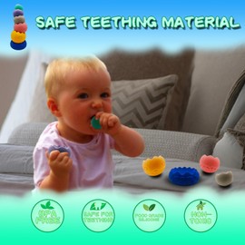 SORFURBOW Stacking Balls Soft Toys for Babies 0-3-6-12-18 Months, Montessori Toys for 1-2-3 Year Old Girls & Boys, Toddlers Sensory Educational Montessori Baby Blocks, Easter Basket Stuffers