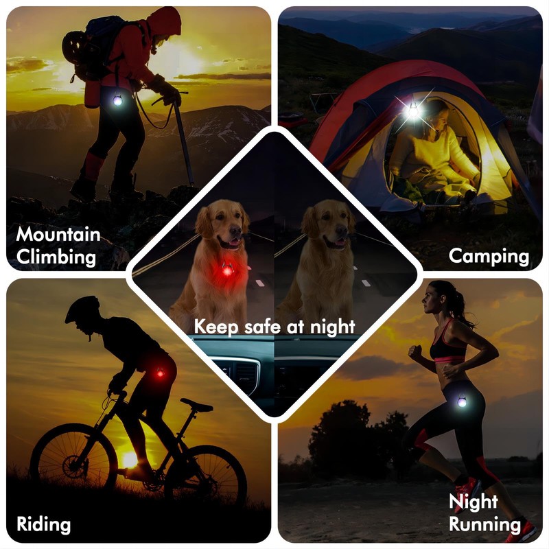 4 Modes Dog Collar Light，2 Packs IP68 Waterproof Dog Lights