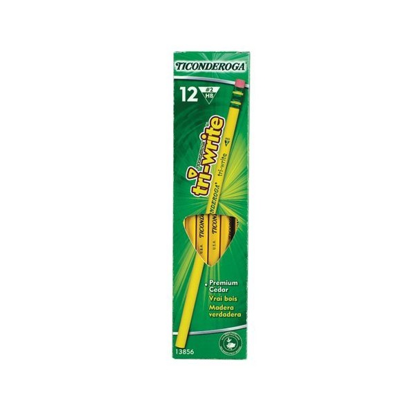 4 X Dixon Ticonderoga Tri-Write Triangular Standard Size #2 Pencils,