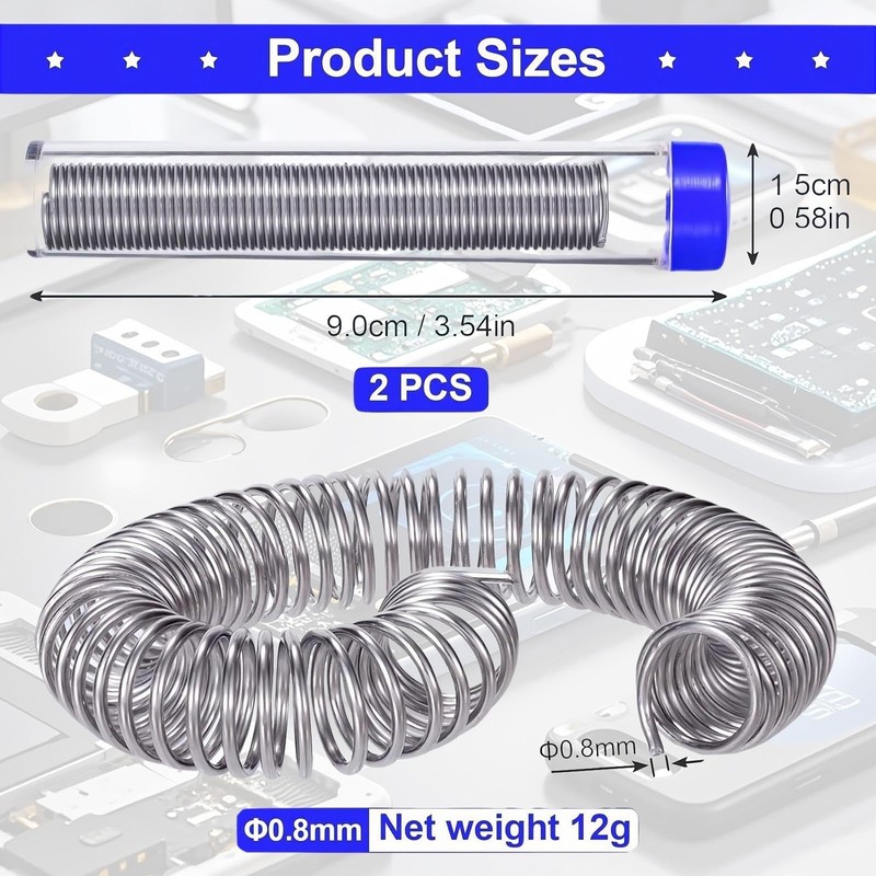2 Pcs Tin Lead Free Rosin Core Solder Flux Wire