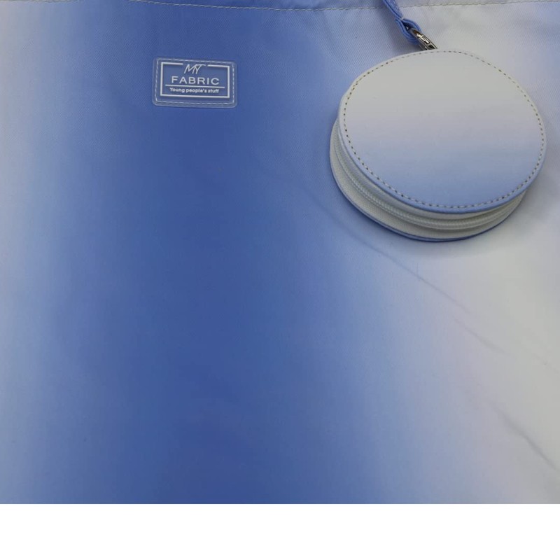 Elevanty Large Fabric Beach Bag with Zip and Blue Purse