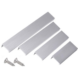 HY HUIJUN Hidden Cabinet Handles, Pack of 6 Cabinet Handles, Brushed Aluminium, Silver, Invisible Kitchen Handles, Door Handles, Drawer Handles, Handles for Wardrobe, Bedroom