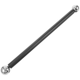 Hemoton Garden Light Crossbar Lamp Post Cross Arm Handle Replacement Steel Cross Arm Ladder Rest with Removable Decorative Spheres for Outdoor Lamp Post and Poles, Textured Black Finish 16.14"