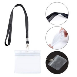 Vordas Pack of 20 ID Cases with Lanyard - ID Holder Card Case with Lanyard for Business, Exhibition and Office (10.5 x 9 cm)