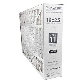 Clean Comfort AMP-11-1625-45 (1 Pack) 16" x 25" x 4.5" Media Air Filter, MERV 11
