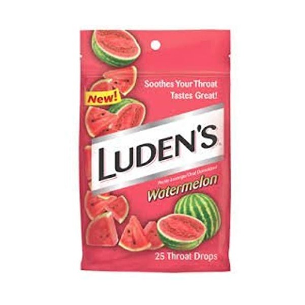 LUDEN'S Throat Drops, Watermelon, 25 Count