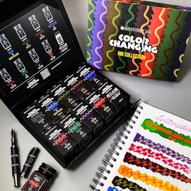 Monteverde USA Color Changing Ink Collection Gift Set – 10 Fountain Pen Inks with Transformative Colors, 30ml Bottles