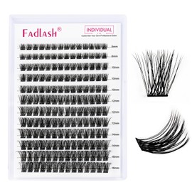 FADLASH Individual Cluster Lashes Extensions 168Pcs 40D 0.07 D Curl 8-16mm Mixed Trays Individual Eyelashes DIY Multiple Shapes Eyelash Extensions Customize Your Look at Home for Beginners