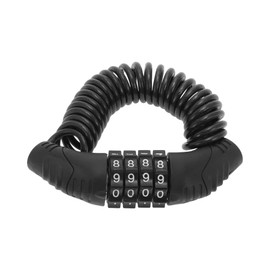 BULLSPANN 1.5 m Universal Security Bicycle Lock, Rustproof Bicycle Cable Lock with 4-Digit Combination Code for Road Bike, Mountain Bike, Electric Bicycle, Black