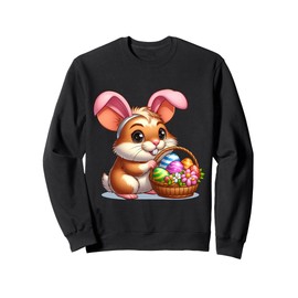 Cute Bunny Ear Hamster Easter Eggs Owner Kids Girls Boys Sweatshirt