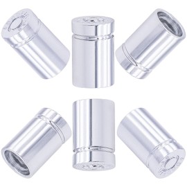 MEAJOO 6PCS Bullet Shell Tire Valve Stem Caps, Leak-Proof Air Caps Cover, Airtight Aluminum Alloy Dust-Proof Car Accessories, Universal for Cars, SUVs, Bikes, Trucks and Motorcycles (Silver)