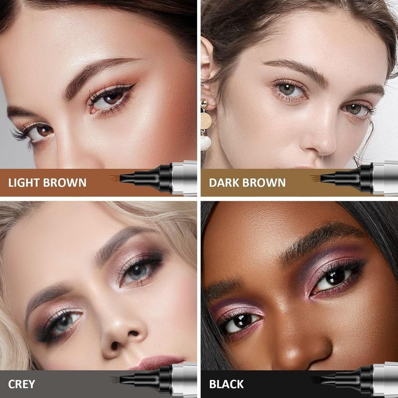 2-in-1 Magic Eyebrow Pencil, Waterproof 3D Microblading Eyebrow Pencil with