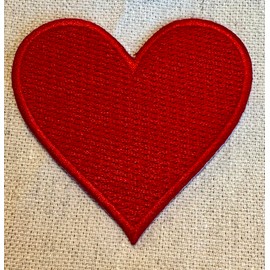 Red Heart Iron-On Embroidered Patch Playing Card Suit Poker Valentine's Day