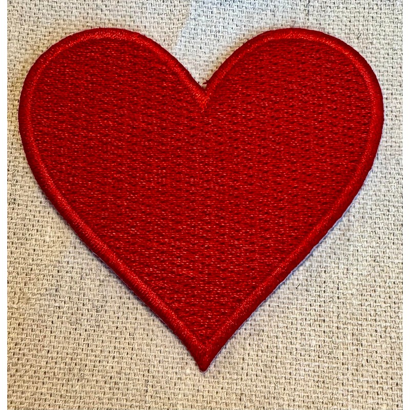 Red Heart Iron-On Embroidered Patch Playing Card Suit Poker Valentine's