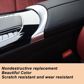 Center Console Armrest Storage Box Release Button Switch Cover,KIMISS 2056803307 Armrest Box Release Switch Cover Replacement for W205 C200 C250 C300 W253 GLC260 GLC200 (Silver)